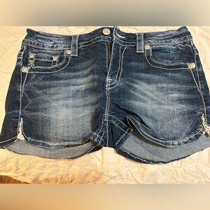 Miss Me Dark Blue Denim Shorts